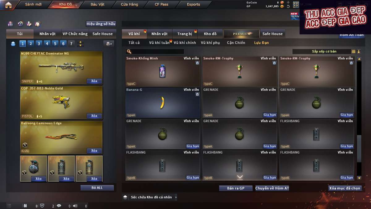 shop acc cf uy tin gia re